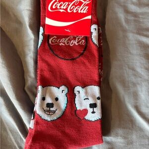 Coca-Cola Red Socks with White Polar Bear and Logo